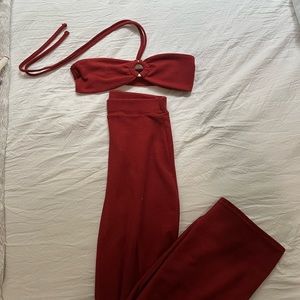 Nasty Gal Red Pant Set